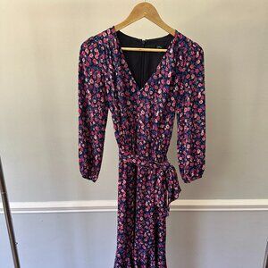 J.Crew Tie-Waist Midi Dress in Dotted Floral